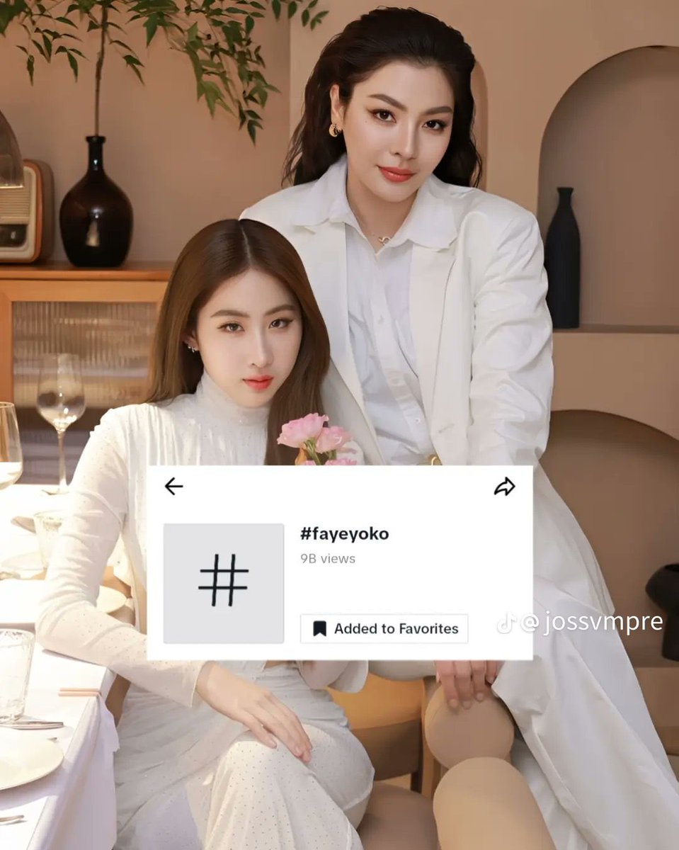FayeYoko in the Top 10 Thai Couples GL.

With 9 billion views on TikTok, we are ranked #4 🎉🎉

That's the greatness of our couple, that's the greatness of our fandom. 🌻🫧

❗Separated, but never forgotten❗ 

#FayeYoko #ฝ้ายโยโกะ
#FayePeraya #ฝ้ายพีรญา
#YokoApasra #โยโกะอาภัสรา