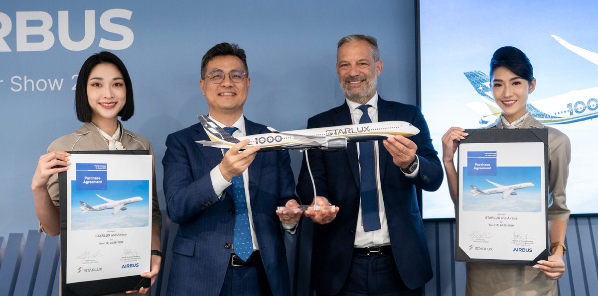 スターラックス航空は、A350-1000型機を10機追加発注しました。今回の