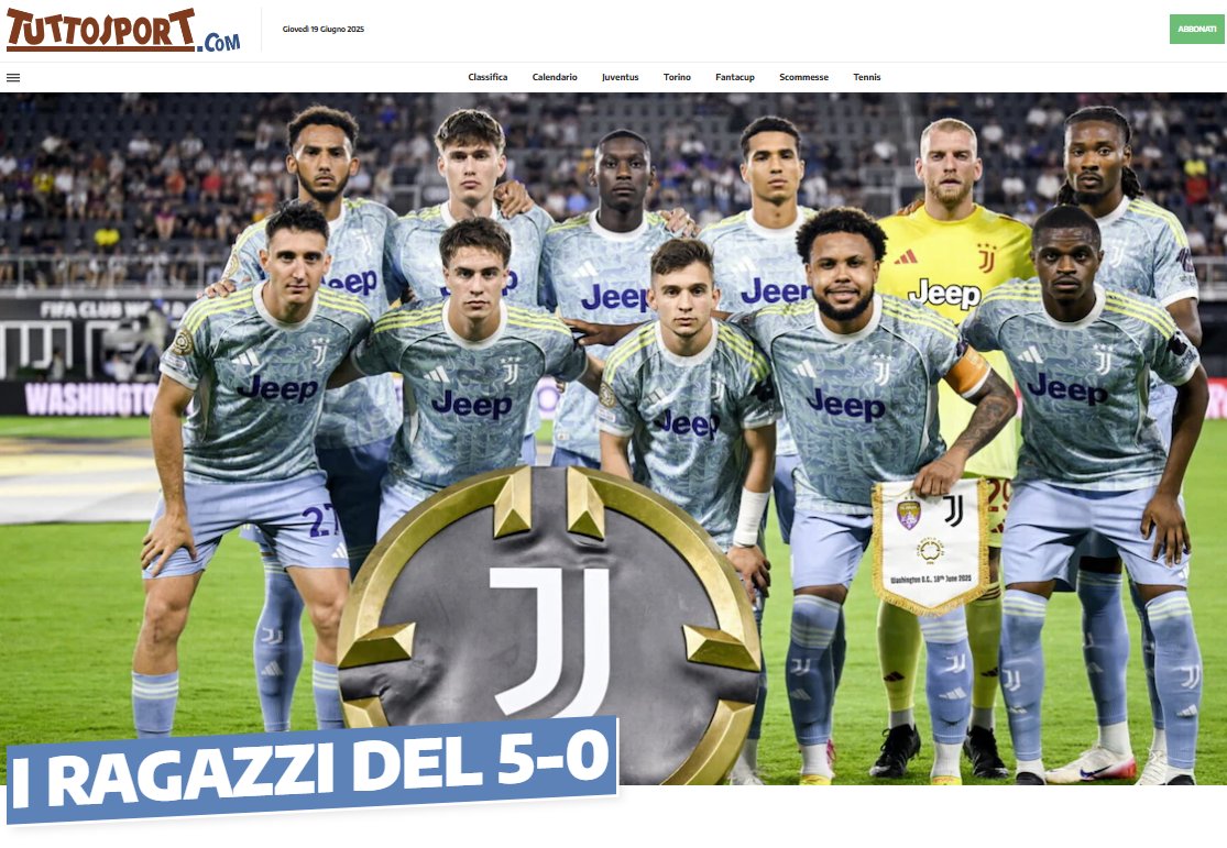 Il titolista di TuttoSport non ha pieta' per gli interisti.
"I ragazzi del 5-0"... #psginter #Juventus