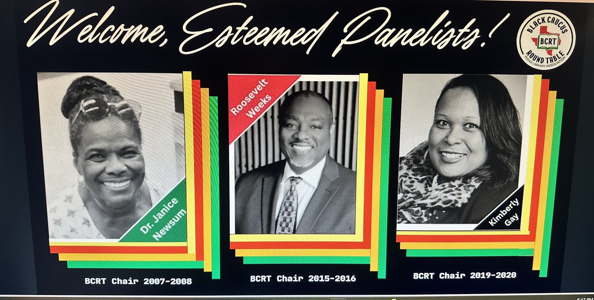 BCRT_TLA's tweet image. 📚 Black Caucus Round Table @TXLA hosted an insightful convo on the past, present &amp;amp; future of Black Librarianship through a #BCRTTLA lens. Former chairs shared impactful perspectives…leaving us empowered to carry the torch forward. #JuneteenthEdition #LibraryStrong