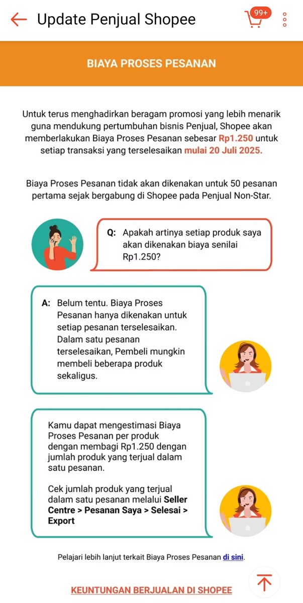 sbt! fyi untuk yang jualan di oren, per 20 juli bakal ada biaya tambahan (biaya dihitung per co)