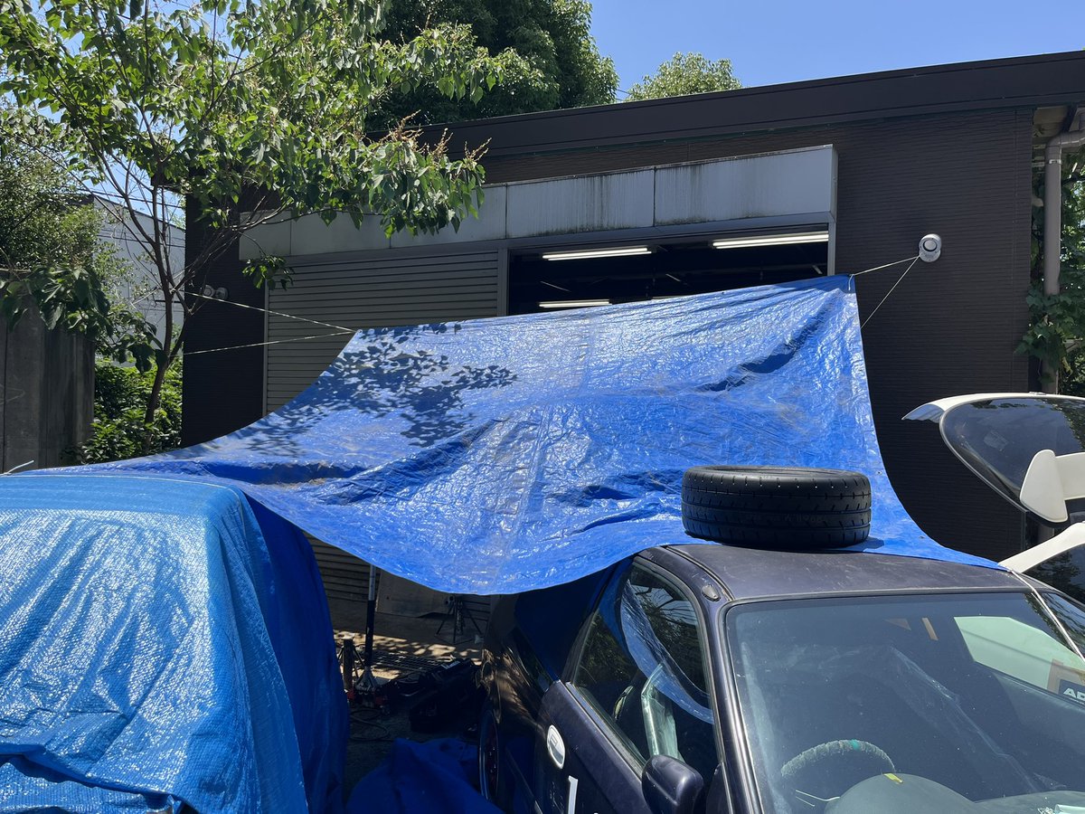 暑すぎるので即席テントです🥵
大会前最後の活動なので暑さに負けず頑張ります💪