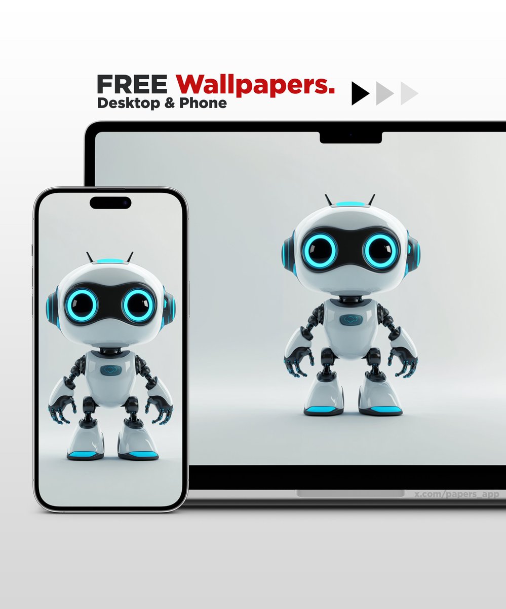 Papers_app's tweet image. Cute Robot 🤖 #wallpaper  
Mobile - Desktop Combo #32