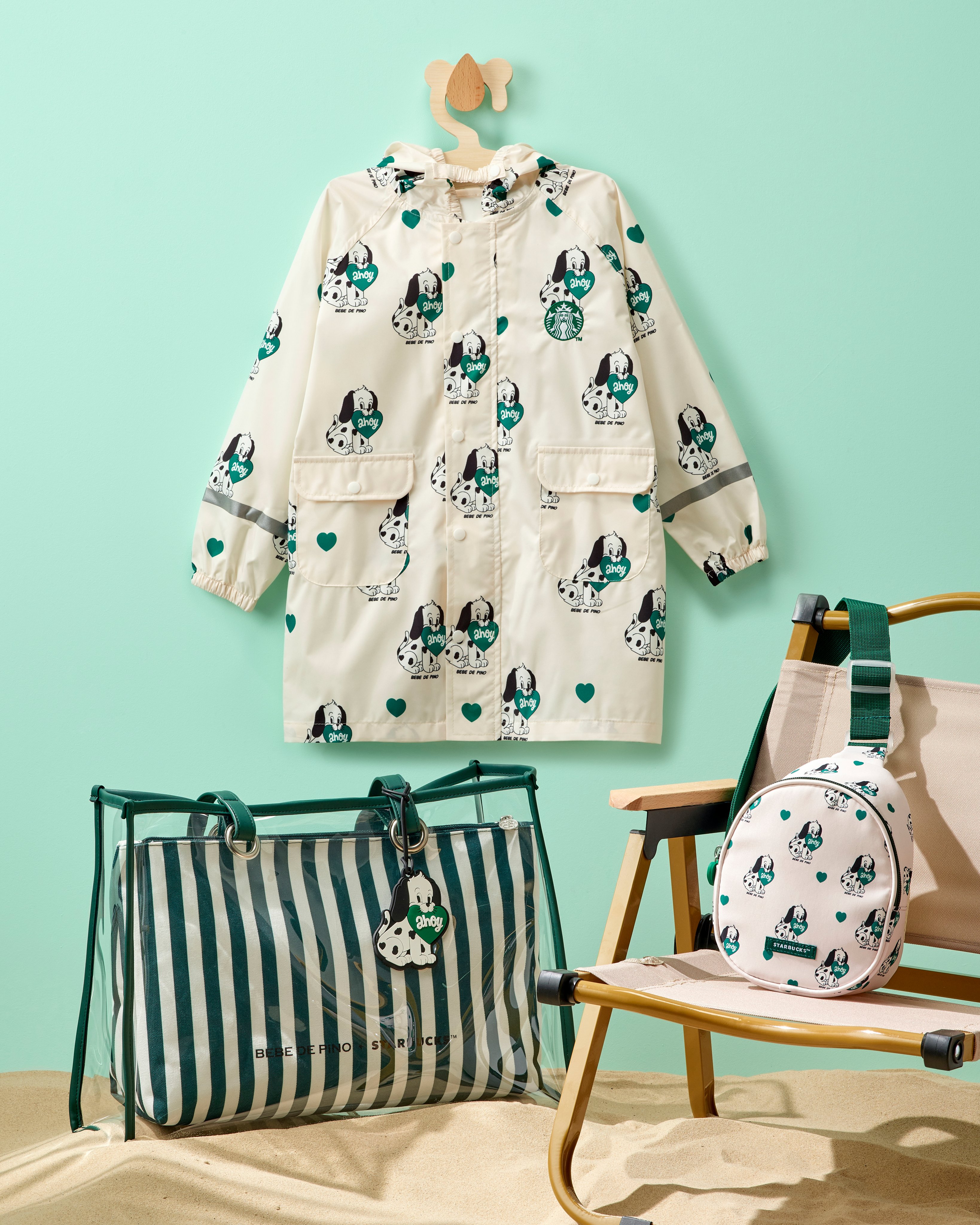 [韓国スタバ x BEBE DE PINO] BP BeachTowel 韓国スタバ x BEBE DE PINO] BP Sand Beach Bag (Starbucks/水着
