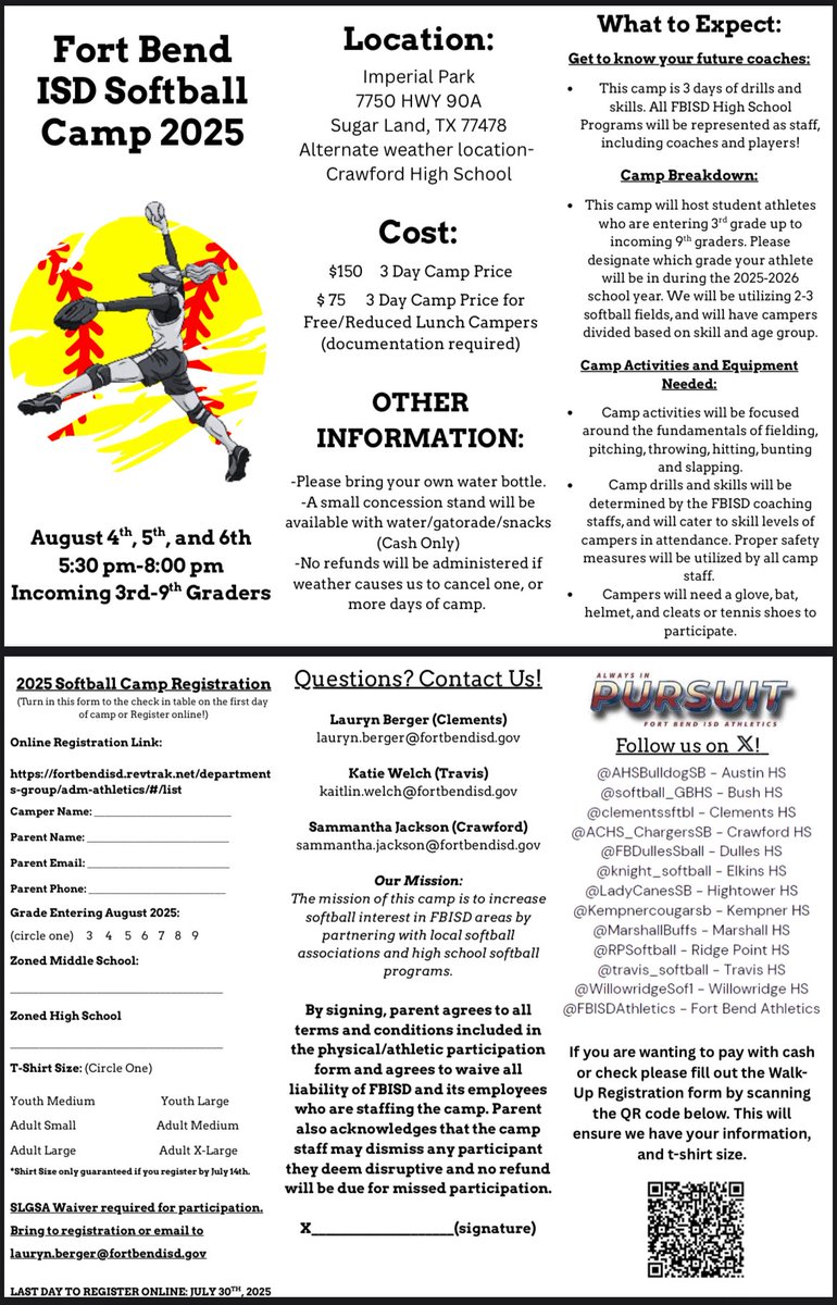 ACHS_ChargerSB's tweet image. We hope to see all our campers again in August at the FBISD Softball Camp! @ACHS_Chargers @ACHS_ATHfbisd @FBISDAthletics @ACHS_Boosters