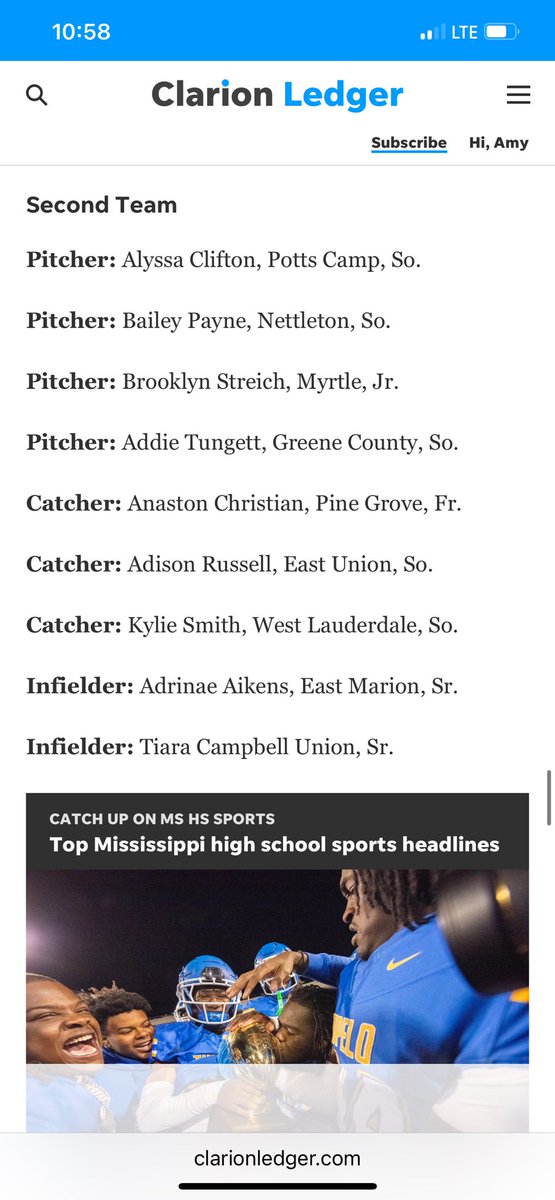 Addie Tungett/2027/RHP/1B/OF (@addiet_2027) on Twitter photo Grateful to be on the CL All-State 2nd team this year! <a href="/FuryPlatNatBelk/">Fury Platinum National Belk</a> <a href="/Recruit_GC/">Greene County Recruiting</a> <a href="/GreeneSoftball/">Greene County Wildcats Softball</a> <a href="/CSA_Training/">Coastal Sports Academy</a> <a href="/T1Hearn/">Tommy Hearn</a> <a href="/jclane1104/">Amy Jordan Tungett</a> <a href="/clarionledger/">Clarion Ledger</a> Grateful to be on the CL All-State 2nd team this year! <a href="/FuryPlatNatBelk/">Fury Platinum National Belk</a> <a href="/Recruit_GC/">Greene County Recruiting</a> <a href="/GreeneSoftball/">Greene County Wildcats Softball</a> <a href="/CSA_Training/">Coastal Sports Academy</a> <a href="/T1Hearn/">Tommy Hearn</a> <a href="/jclane1104/">Amy Jordan Tungett</a> <a href="/clarionledger/">Clarion Ledger</a>
