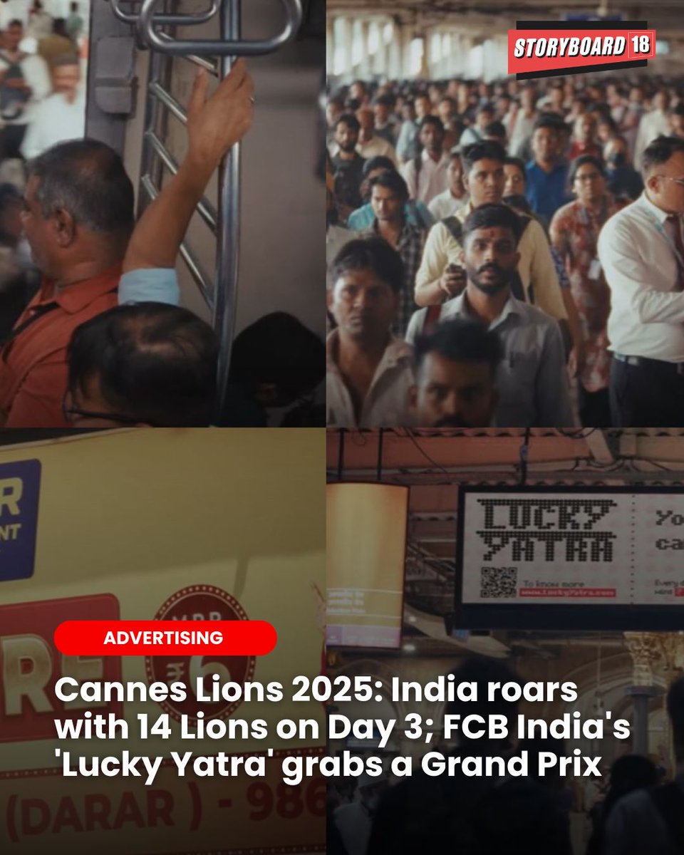 Storyboard18 (@brandstoryboard) on Twitter photo Continuing its winning streak since Day 1, FCB India's Lucky Yatra also secured one Silver and 2 Gold Lions for its creative concept.
By <a href="/Kashmeerawrites/">Kashmeera Murthy (She/Her)</a>
storyboard18.com/advertising/ca… Continuing its winning streak since Day 1, FCB India's Lucky Yatra also secured one Silver and 2 Gold Lions for its creative concept.
By <a href="/Kashmeerawrites/">Kashmeera Murthy (She/Her)</a>
storyboard18.com/advertising/ca…
