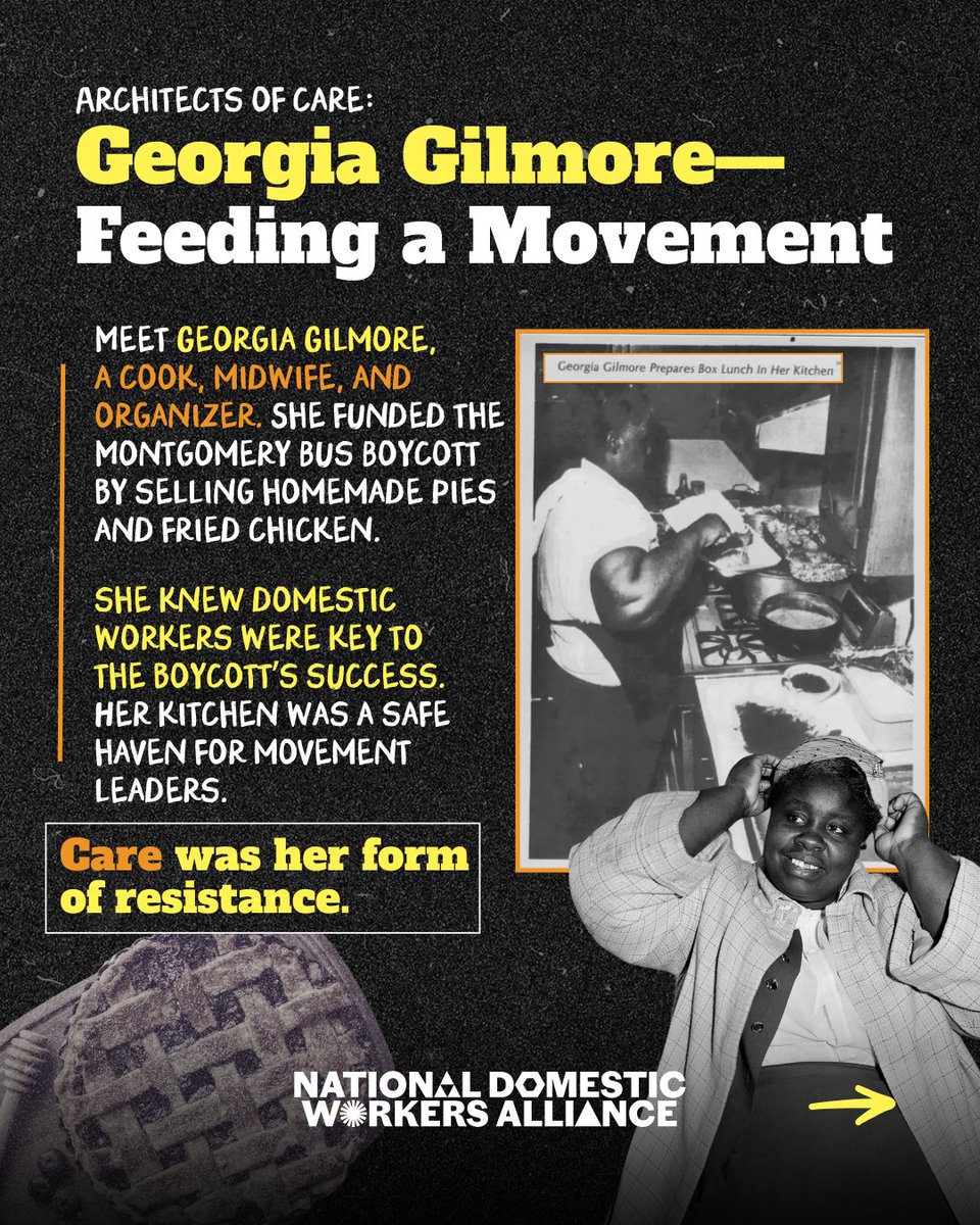 domesticworkers's tweet image. Juneteenth marks a delayed promise of freedom—and Black care workers have continued the fight.
From Dorothy Bolden to NDWA's We Dream in Black, Black women have always turned care into power.
Uplift their stories, support their leadership, and fight for protective policies.🧡💜