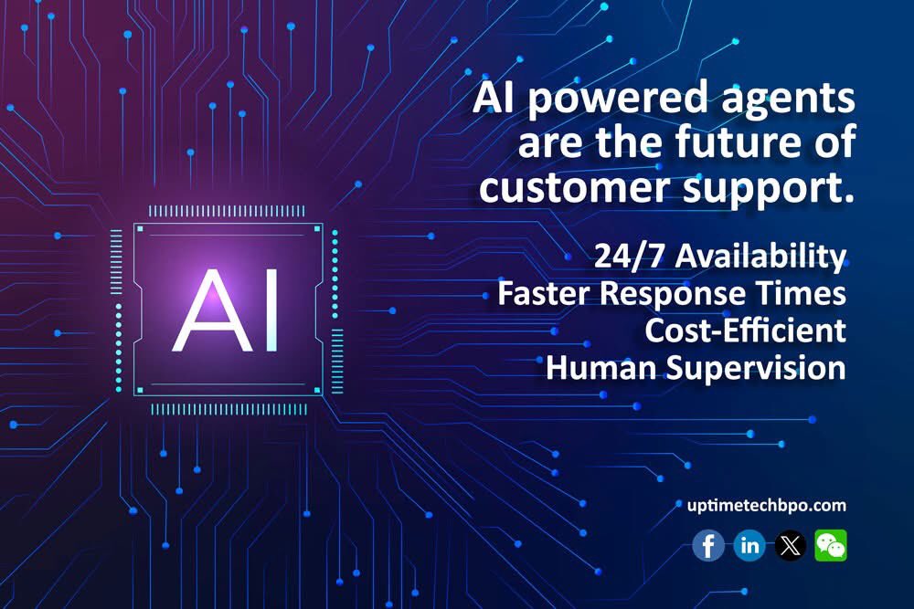 uptimetechbpo's tweet photo. Let AI help handle the other non-core routines to allow human agents focus on what truly matters, your customers!

💬 Ready to upgrade your customer support? Let's talk.
-Message us now: darnell@uptimetechbpo.com
-Visit us at: https://t.co/9C29pIZIo8
-Call us: +1 (650) 374-0546 https://t.co/7PMYAMjxB8