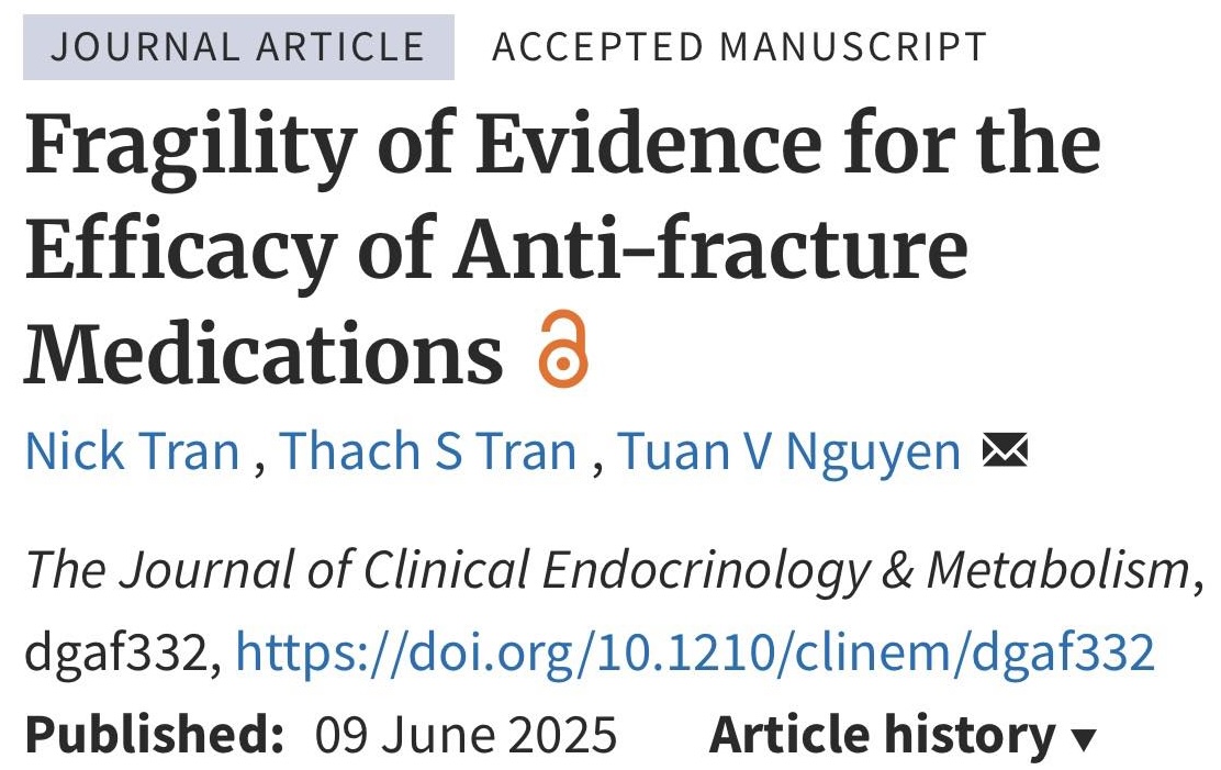 How solid is the evidence for anti-fracture medications? Our new study shows many RCTs are statistically fragile—just a few events can flip results from significant to non-significant. Time to rethink how we judge “evidence.”