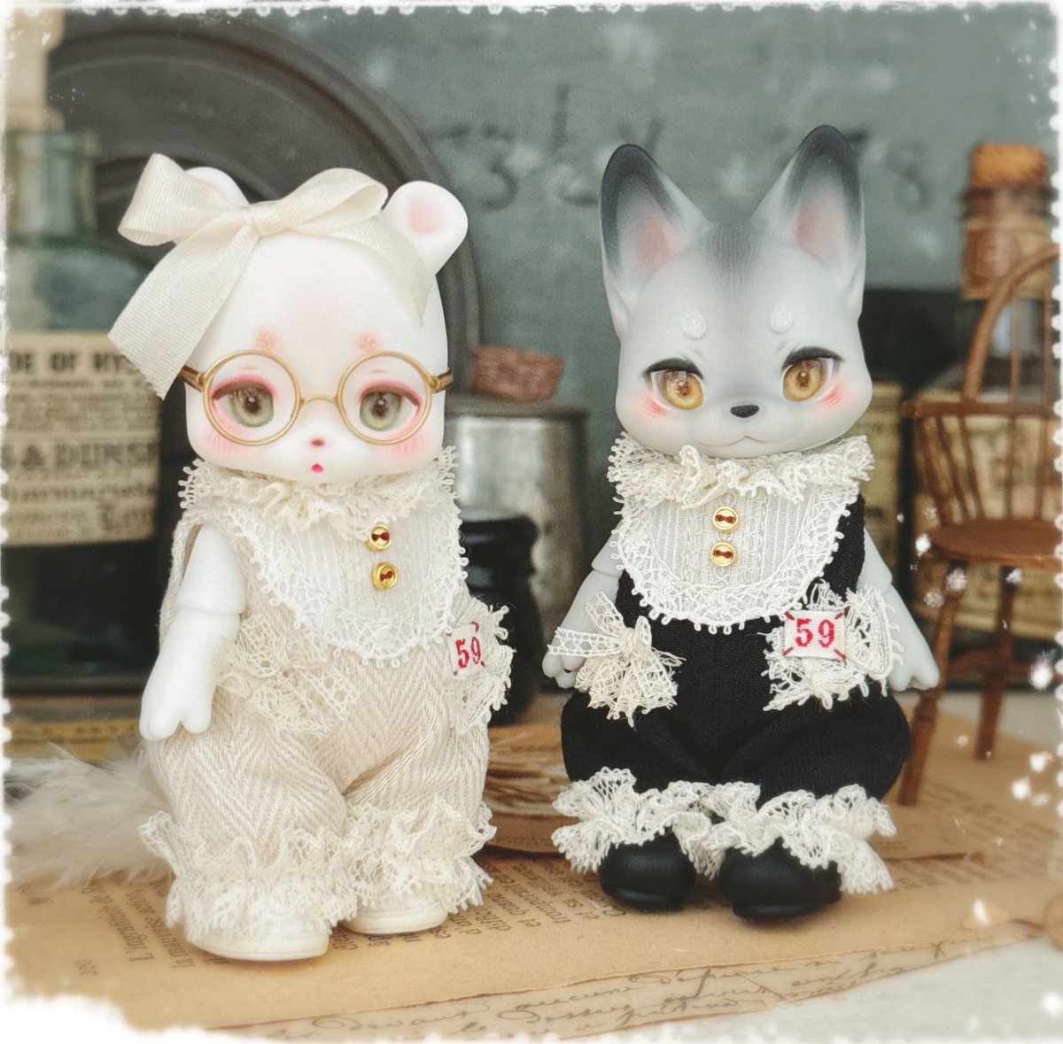 パターン修正してkumukukuサイズできました🌟 黒い方はオビツ11向けの