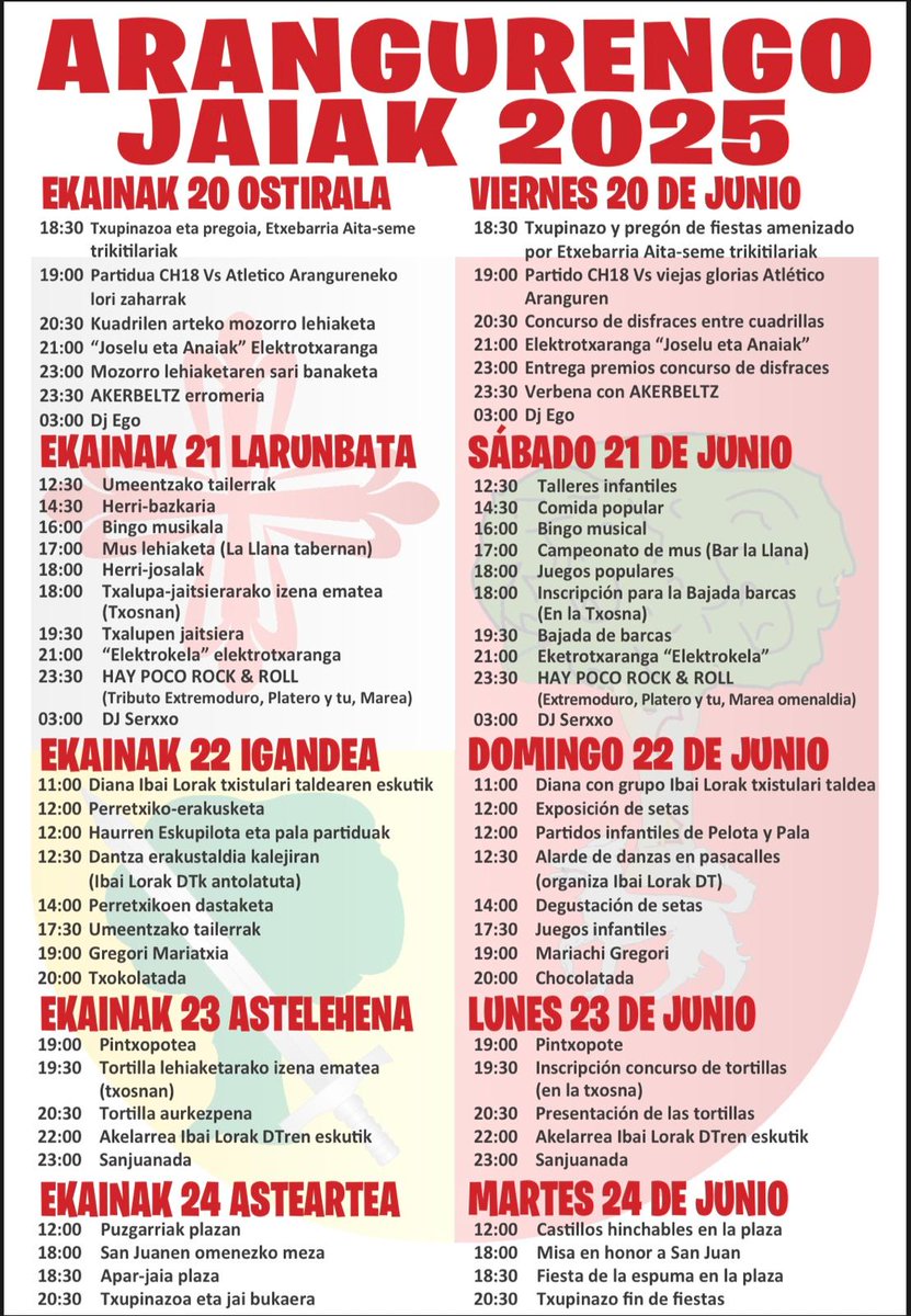GORA ARANGURENGO JAIAK!!🎉
