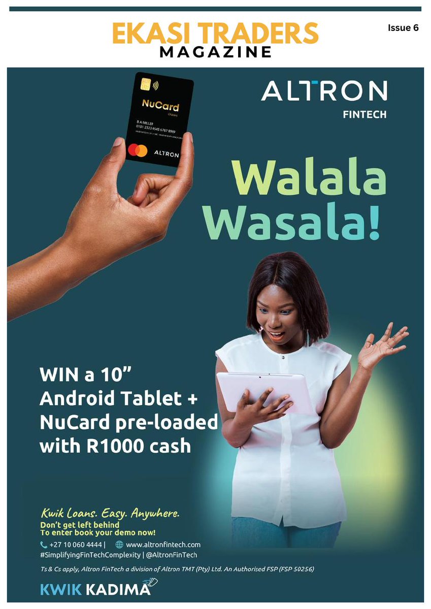 📢Issue 6 is out!
Read the latest issue of eKasi Traders Magazine here: ekasitradersmagazine.hflip.co/52bc510393.html
#eKasiTradersNetwork #eKasiTradersMagazine #PassionateAboutTownshipTrade #NewIssue #Issue6