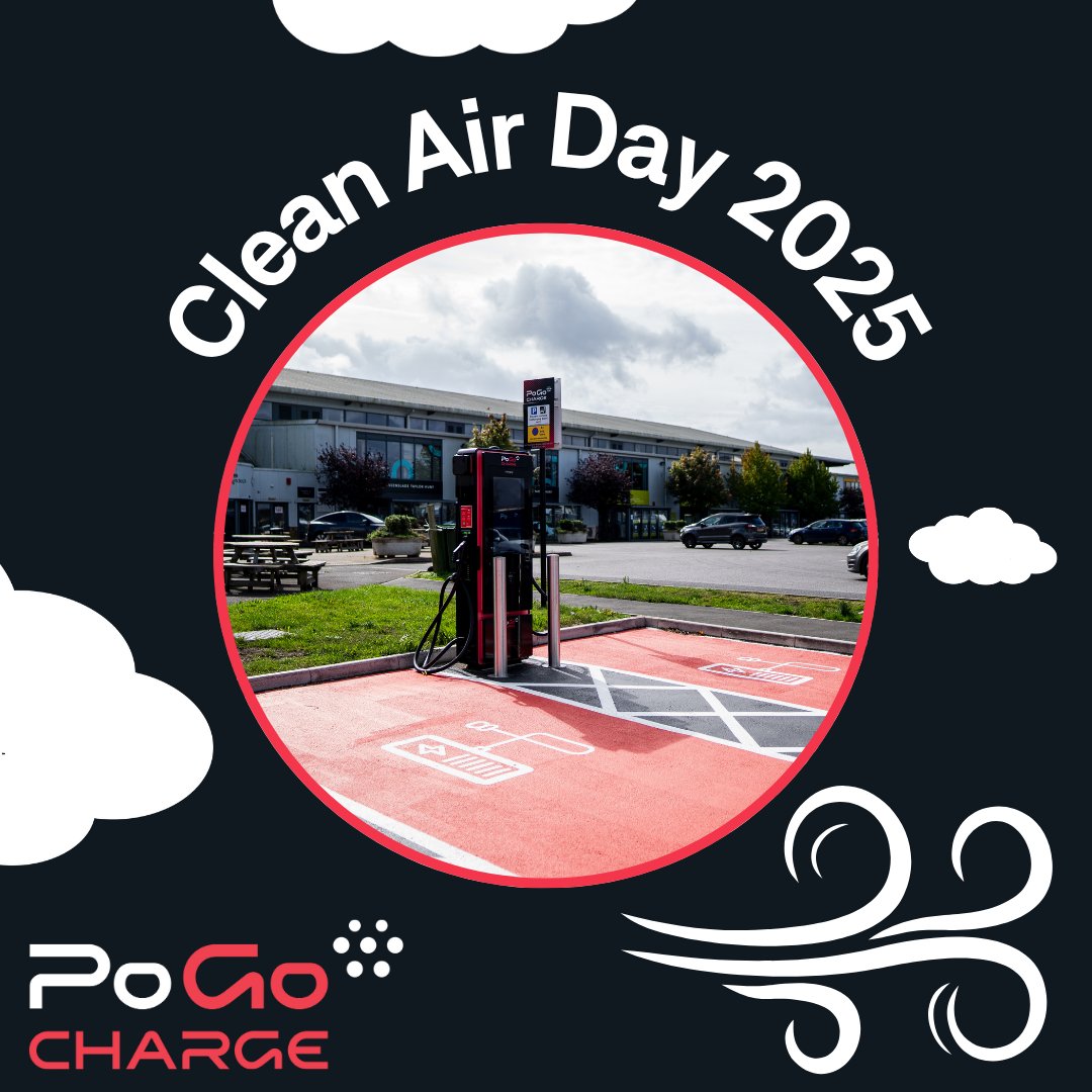 🌍Happy Clean Air Day!💨
 
Today we’re recognising the importance of reducing air pollution &amp; improving air quality.
 
🔌We're proud to contribute to a greener society with sustainable EV charging solutions backed by 100% renewable energy, that reduce emissions &amp; improve air.🏞️