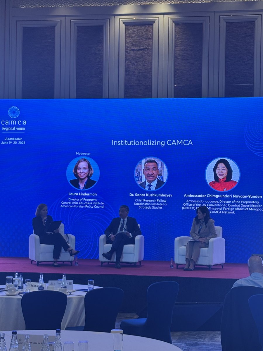 Our last session of Day 1, “Institutionalizing #CAMCA” is led by one of the organizing partners, @CACI, and showcases timely topics from 3 recent CACI publications, found in full here: camcaforum.org/agenda. #CAMCA2025Mongolia