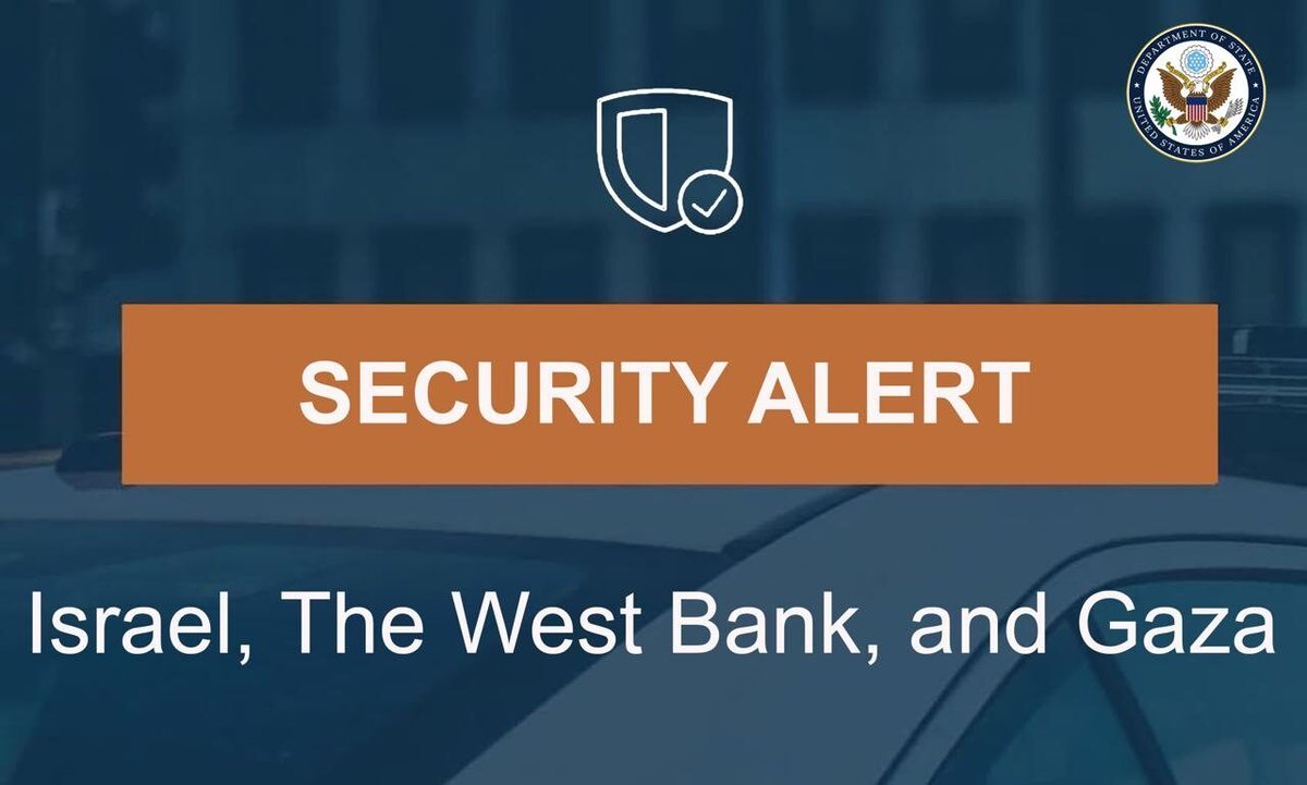 Security Alert:  U.S. Embassy Jerusalem (June 19, 2025)

As a result of the current security situation and ongoing conflict between Israel and Iran, the U.S. Embassy directed all U.S. government employees and their family members to continue to shelter in place until further