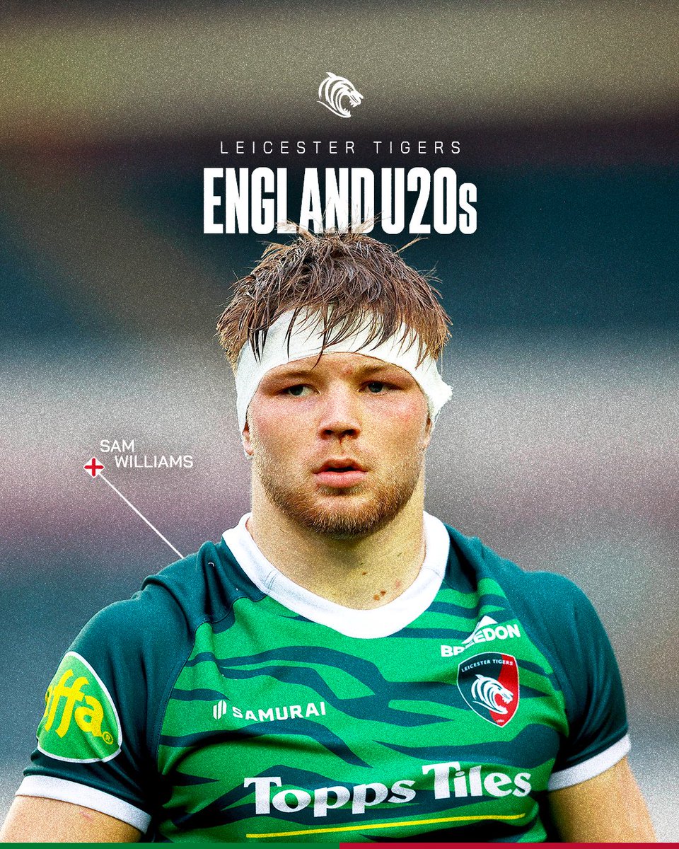 Congrats, Sam Williams! 

The Tigers Cub has been selected in England's World Rugby U20s Championship squad.

ℹ️ LeicesterTigers.com/news/jwc-25-eng