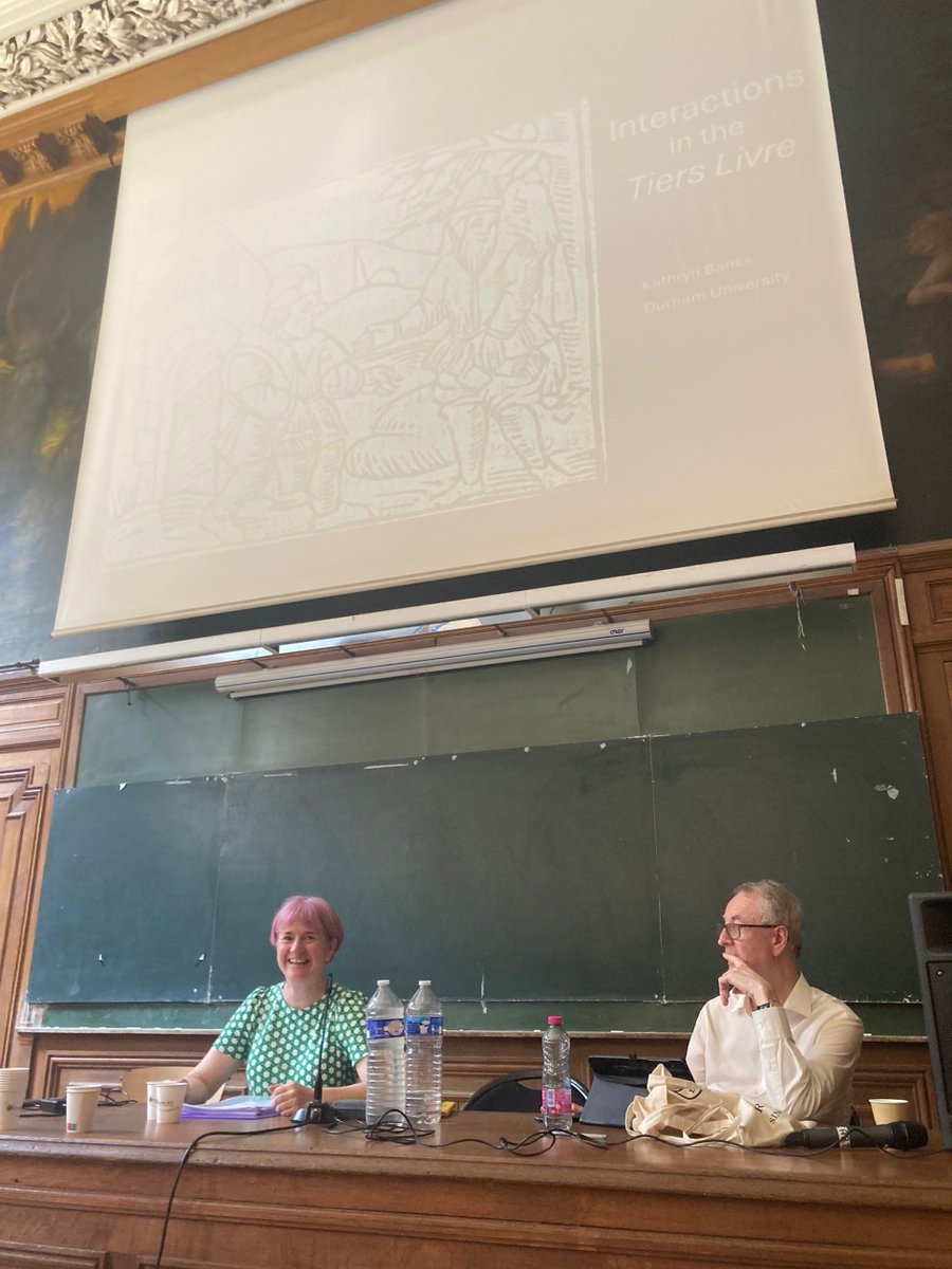 IMEMSDurham's tweet image. Professor @Kathryn__Banks has been in Paris to discuss #InventingFutures with Renaissance texts at the FISIER conference. Panel members included Professor Jeff Persels from @UofSC , who spoke on Kathryn’s IMEMS panel about performing Montaigne in the US.