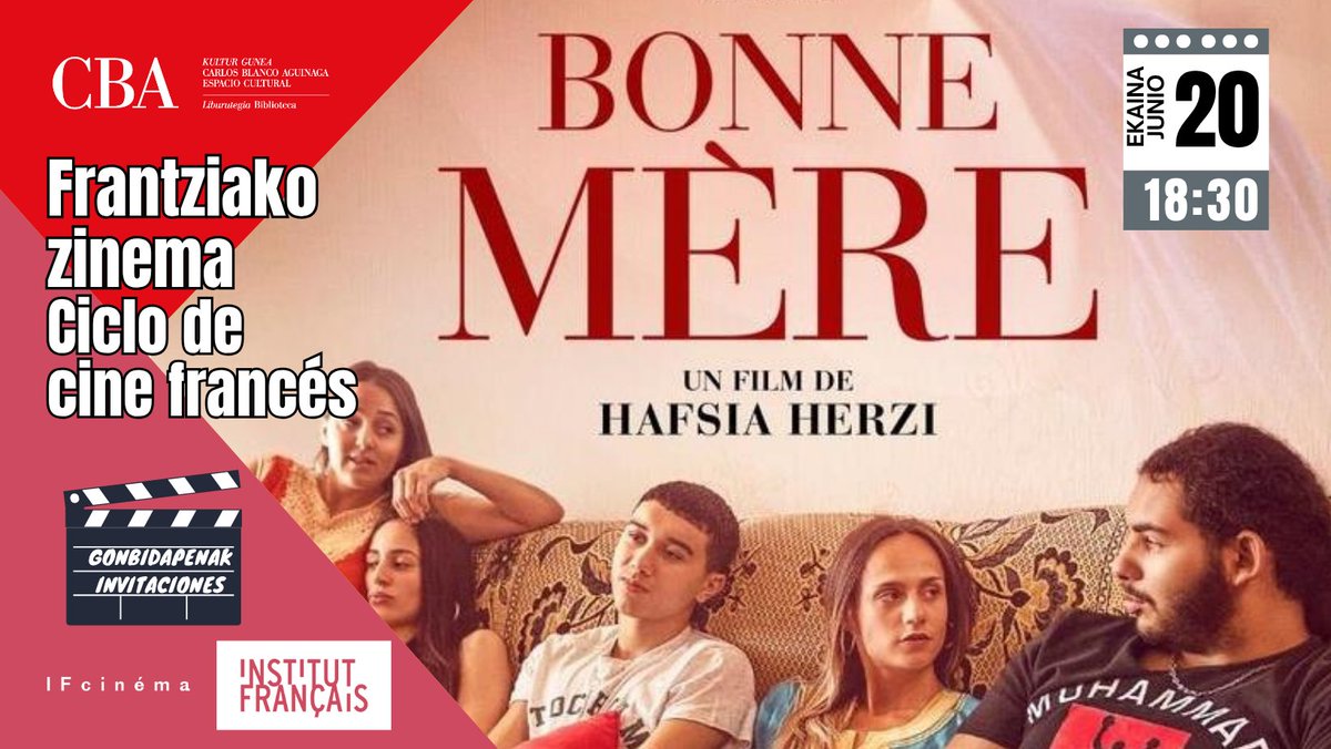 CBA Kultur Gunea (@cbairun) on Twitter photo 🎬#FrantziakoZinema CBA Liburutegian! Zatoz! Gonbidapenak: 📞943505421
--
#CicloDeCineFrancés en la Biblioteca CBA en colaboración con <a href="/If_Bilbao/">Institut français de Bilbao</a> . ¡Te esperamos!
🎞️Bonne mère · Hafsia Herzi (2021)
🎟️ ¡Hoy jueves ya están disponibles las invitaciones! 🎬#FrantziakoZinema CBA Liburutegian! Zatoz! Gonbidapenak: 📞943505421
--
#CicloDeCineFrancés en la Biblioteca CBA en colaboración con <a href="/If_Bilbao/">Institut français de Bilbao</a> . ¡Te esperamos!
🎞️Bonne mère · Hafsia Herzi (2021)
🎟️ ¡Hoy jueves ya están disponibles las invitaciones!