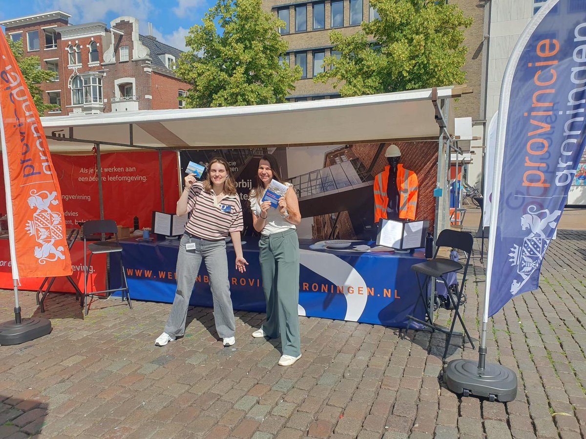 provgroningen's tweet image. Vandaag staan onze collega’s op de Banenmarkt op de Vismarkt! Kom jij ook langs? #werkenbijprovinciegroningen
