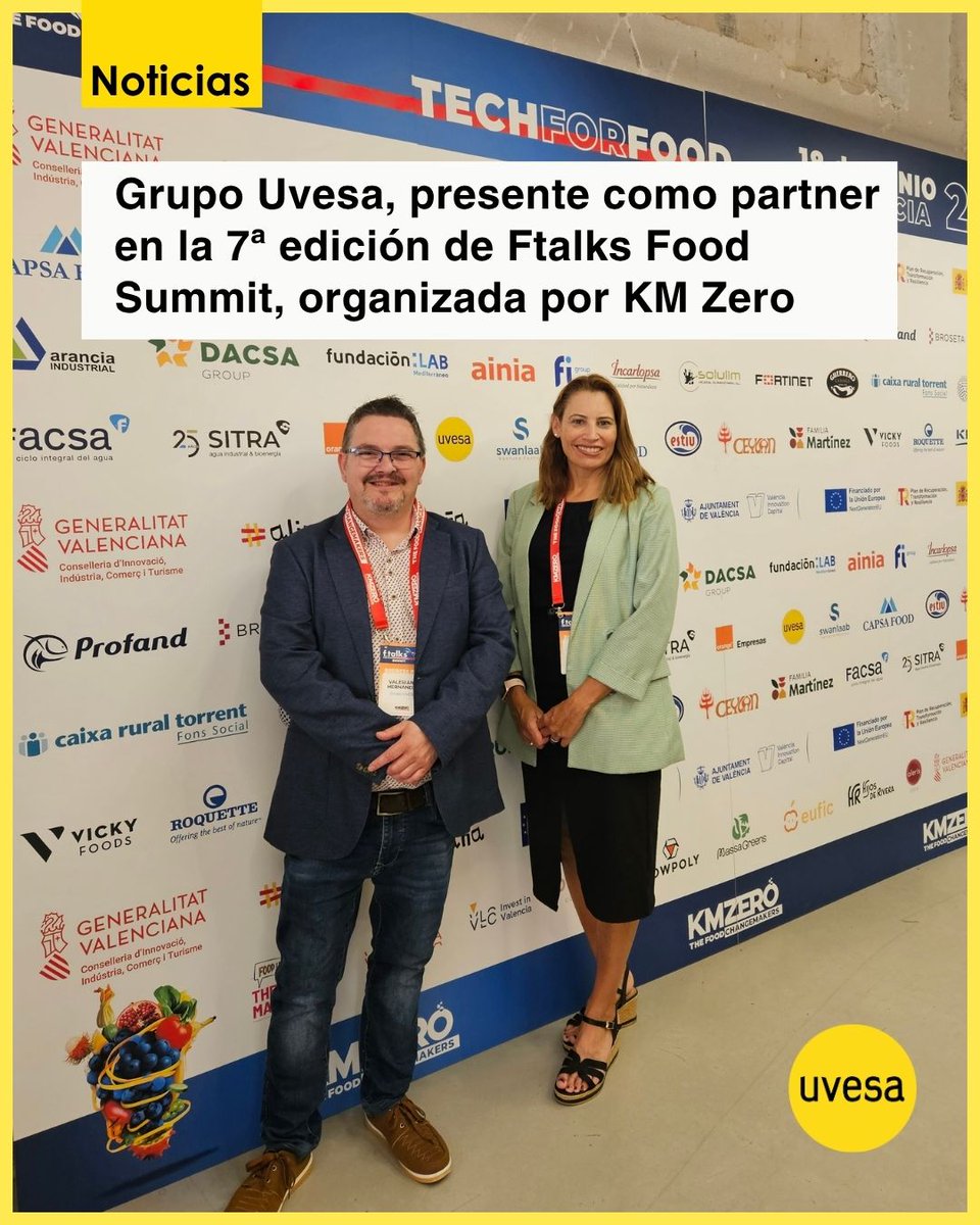 Grupo_Uvesa's tweet photo. 🏁#Uvesa ha sido #partner de la 7ª edición de #Ftalks25, organizada por @kmzerohub en #Valencia, epicentro de la #innovación alimentaria y la #gastronomía #sostenible
🎯Un foro excepcional para transformar el #futuro del sector #agroalimentario
#CalidadUvesa #GarantiaUvesa https://t.co/GTig7xq2zt