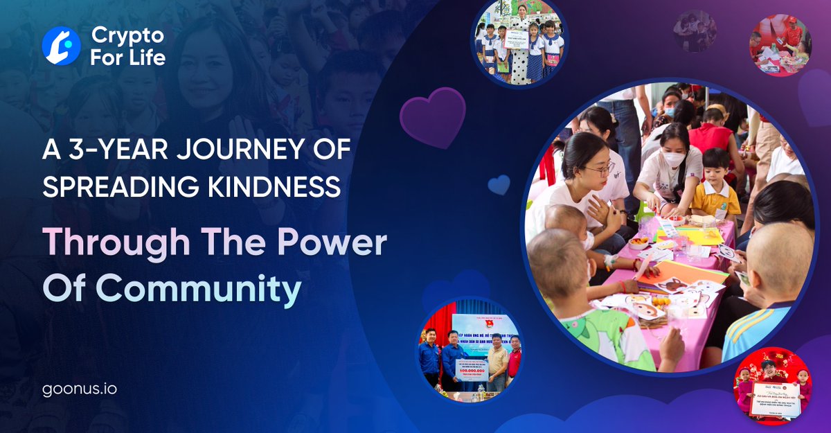 ONUSFinance's tweet photo. 💝 #CryptoForLife: A 3-Year Journey of Spreading Kindness through Community Power

Born with the mission of spreading positive values through the crypto community, #CryptoForLife, a crypto-based charity fundraising platform supported by @ONUSFinance & FUNDGO, has accompanied the ONUS community on a meaningful 3-year journey.

💙 A meaningful 3-year journey in numbers:
- 15 charity campaigns across Vietnam, from North to South
- 1,962,500,000 VND allocated and used for community support activities
- 1,452,500,000 VND directly contributed by the ONUS community members
- 510,000,000 VND allocated from ONUS profits via the ONUS Shares sharing model

Currently, the #CryptoForLife: budget is sustainably maintained through profit allocations from ONUS Shares. #CryptoForLife: will continue to sustain and expand its mission, working closely with the ONUS community to spread kindness.

💌 All contributions are transparently updated at: https://t.co/CRw0Pa0dUG.

Details: https://t.co/oLsHxYBzxm