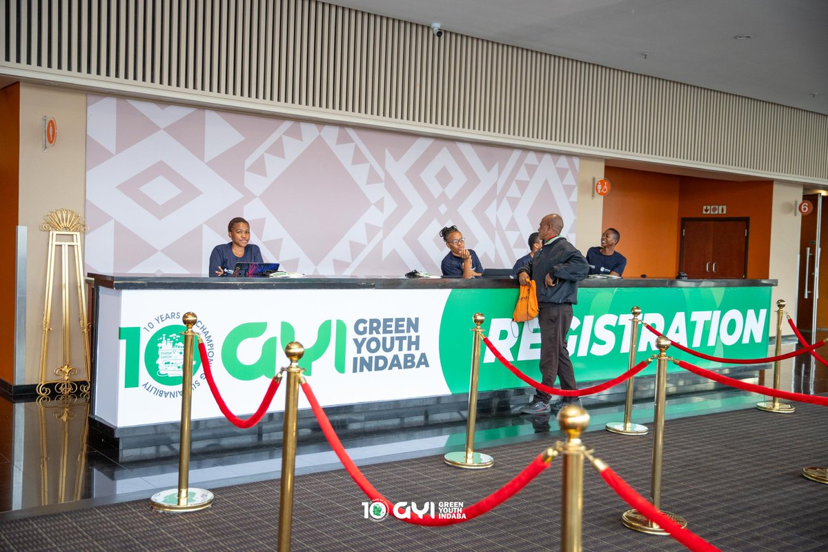 GYI_SA's tweet photo. The green youth have arrived! Registration is officially underway at the 10th Annual Green Youth Indaba. A decade of impact begins with you, let the journey unfold!

@cocacolaza @polyco_sa 

#GYI2025 #GYI10years #CCBSA #Sustainability #GreenYouthIndaba #YouthInAction https://t.co/7V04If4KXY