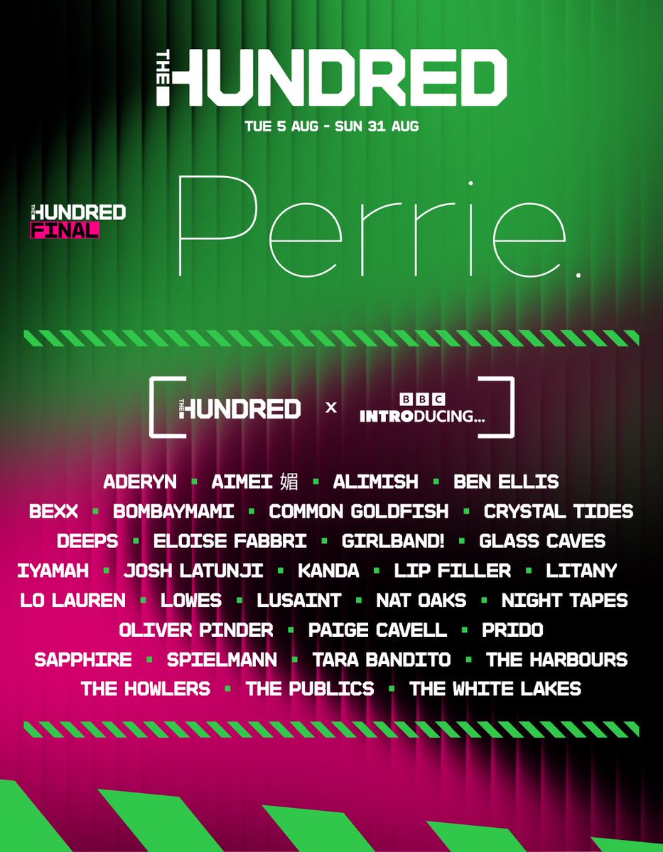 The Publics (@thepublicsband) on Twitter photo NOTTINGHAM 🏏
We’ll be performing at Trent Bridge this summer for <a href="/thehundred/">The Hundred</a> thanks to <a href="/bbcintroducing/">BBC Music Introducing</a>
🟡 19/08/25 - Trent Rockets vs Manchester Originals NOTTINGHAM 🏏
We’ll be performing at Trent Bridge this summer for <a href="/thehundred/">The Hundred</a> thanks to <a href="/bbcintroducing/">BBC Music Introducing</a>
🟡 19/08/25 - Trent Rockets vs Manchester Originals