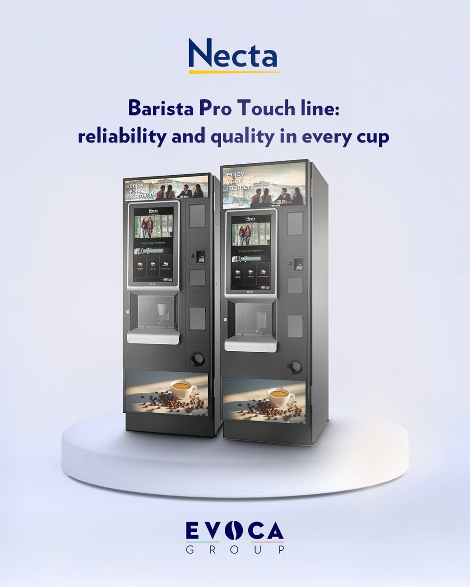 Latest innovation from Necta: Barista Pro Touch line

Barista Pro Touch line combines performance, reliability, and user-friendly design in a modern solution for professional environments. 

#EvocaGroup #Necta #BaristaProTouchLine #CoffeeVendingMachines