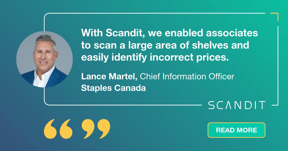 Scandit's tweet image. 🤫 The secret sauce that @StaplesCanada used to achieve 100% pricing compliance? Advanced barcode scanning.
Check out the case study to learn how a Scandit-powered mobile app made a real difference for both store associates and the business 👉 okt.to/upGF34