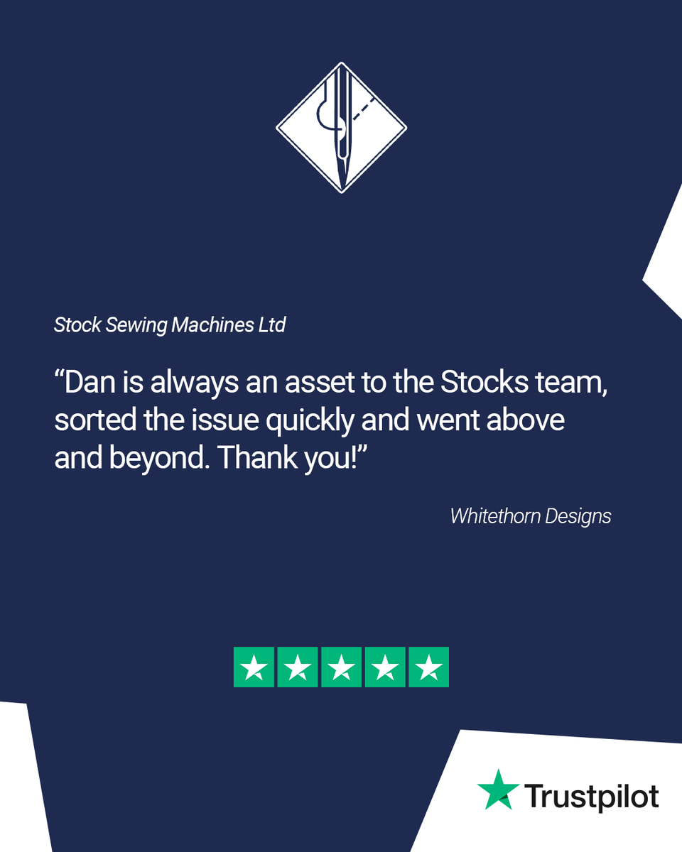 stockssewingmac's tweet photo. Smiles all around thanks to your kind review 😊 We’re so grateful for your feedback on Trustpilot! #TrustpilotThursday https://t.co/UDa1TbfD1h
