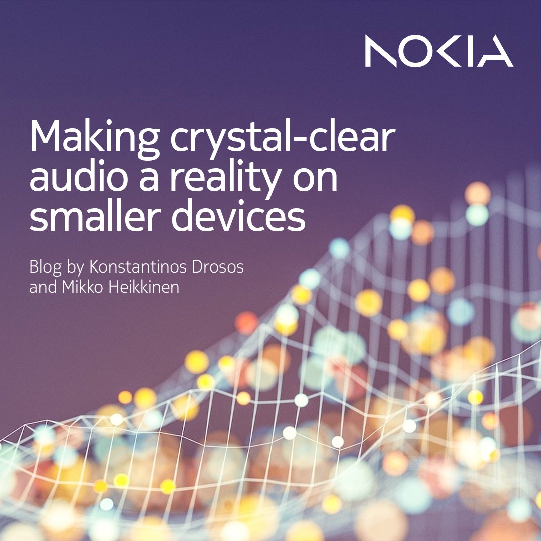 🔊 Discover how we're making crystal-clear audio possible on smaller devices! Our new method enhances speech quality while reducing processing needs. Learn more: nokia.ly/4etPAUp

#AudioInnovation #NokiaInnovates