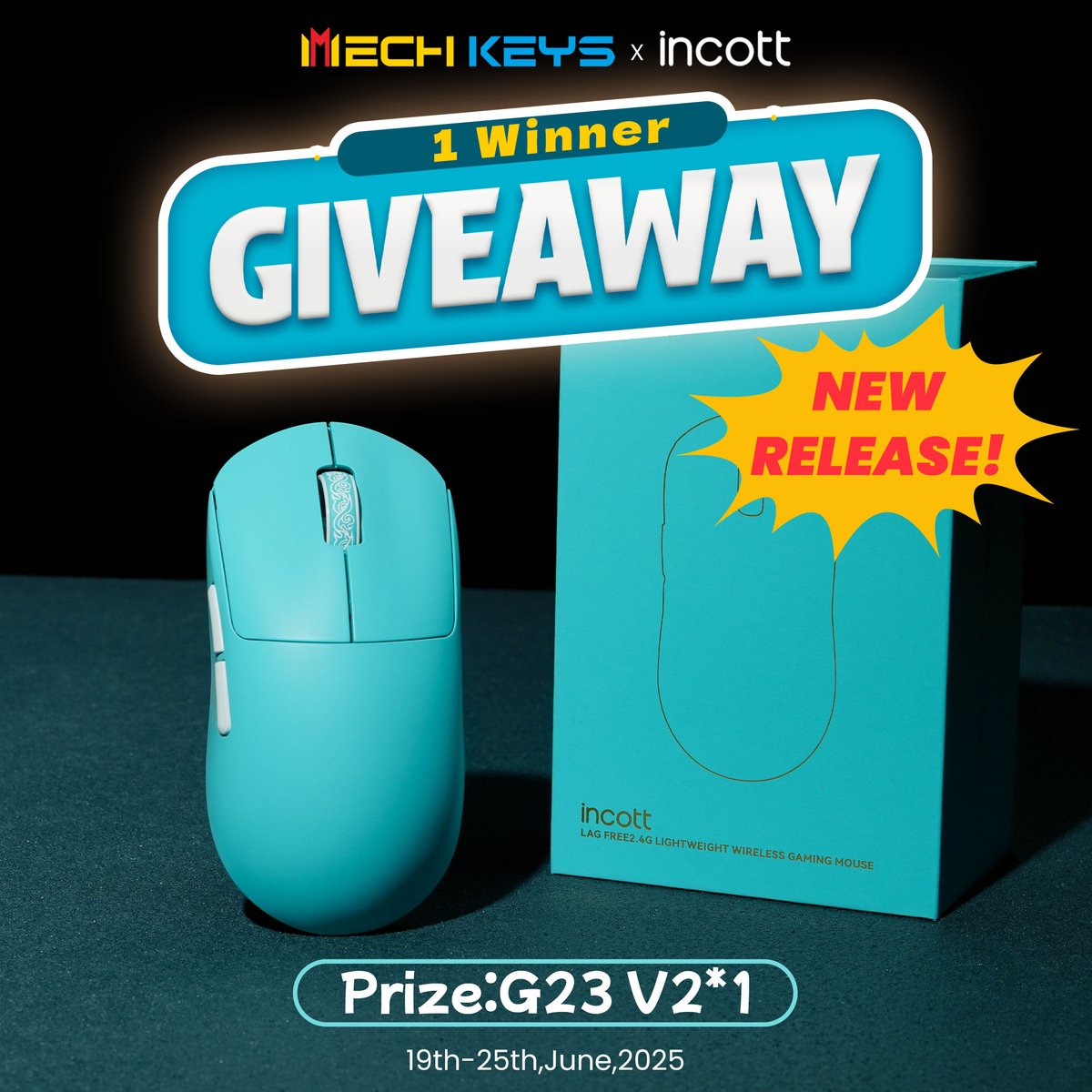 Incott G23 V2 is now available. 🎉

Join our giveaway with <a href="/mechkeysStore/">MechKeys</a>!

📅 June 19–25, 2025

🎁 Prize: Incott G23 V2 *1

Enter now:
✅ Follow us <a href="/Incottworld/">Incott</a> and <a href="/mechkeysStore/">MechKeys</a>
🔁 Like &amp; Retweet
📷Tag a friend below!

Good luck !
#Giveaway #Win #mice #gamingmice #gaming