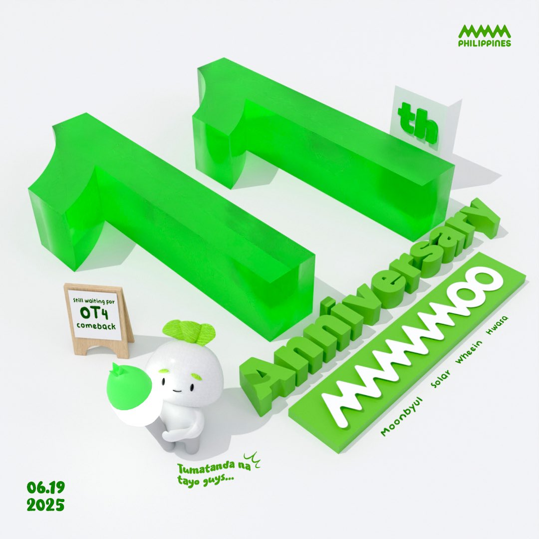 MamamooPH's tweet photo. [MAMAMOO 11TH ANNIV]

When real life kicks in, we get busy with all our responsibilities. Despite the struggles we face everyday, we still try to make time to love and support our queens.

Happy 11th Mamamoo! 🥰

#11YearsWithMAMAMOO
NEVER LETTING GO
#11년의마마무
놓지 않을게 https://t.co/EfO2LtTiD8