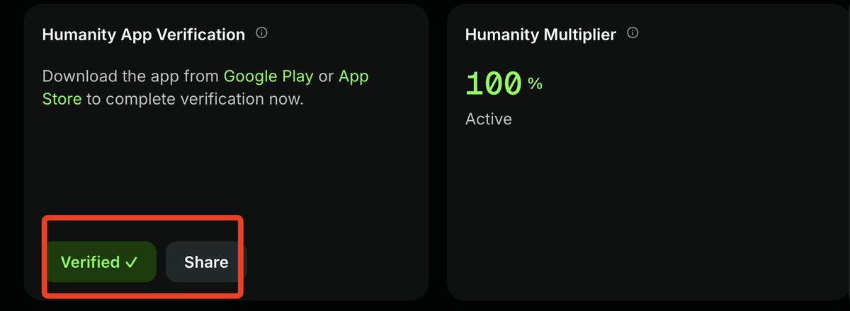 Lin Dora (@duola_eth) on Twitter photo 看来 <a href="/Humanityprot/">Humanity Protocol 「 🖐️ ✦ 🇺🇳 」</a> 短期发币没戏了,<a href="/KaitoAI/">Kaito AI 🌊</a> 新增的10万刀奖励7月31号才会结束
只有排行榜前50名才有,散户没什么戏
还有ios端可以验证了,赶紧去验证下
直接在苹果商店搜索 Humanity Protocol App,然后去进行手掌验证就行
后边应该还有个kyc,不知道是什么 看来 <a href="/Humanityprot/">Humanity Protocol 「 🖐️ ✦ 🇺🇳 」</a> 短期发币没戏了,<a href="/KaitoAI/">Kaito AI 🌊</a> 新增的10万刀奖励7月31号才会结束
只有排行榜前50名才有,散户没什么戏
还有ios端可以验证了,赶紧去验证下
直接在苹果商店搜索 Humanity Protocol App,然后去进行手掌验证就行
后边应该还有个kyc,不知道是什么