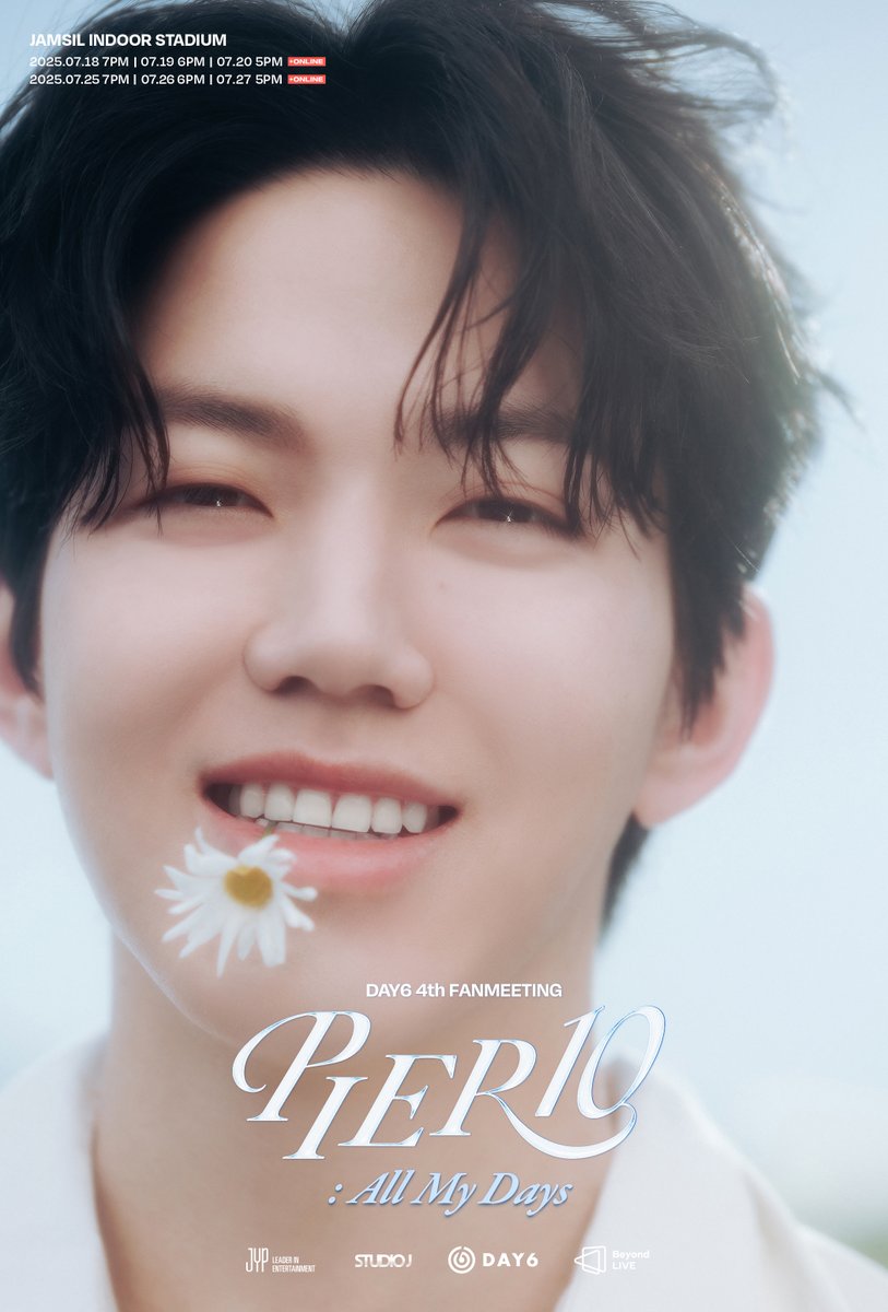 day6official's tweet photo. DAY6(데이식스) 4TH FANMEETING
‘PIER 10: All My Days’ 🫧

#도운 #DOWOON TEASER

2025.07.18 | 07.19 | 07.20 + Beyond LIVE
2025.07.25 | 07.26 | 07.27 + Beyond LIVE

@ JAMSIL INDOOR STADIUM

#DAY6 #데이식스
#MyDay #마이데이
#DAY6_4TH_FANMEETING
#PIER10_All_My_Days https://t.co/jRAHMcB2E1