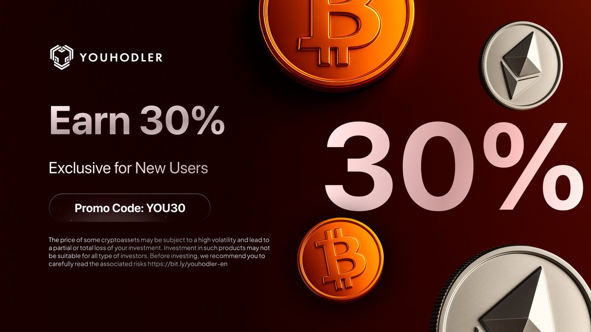 un succoso 30% , why not

- Si, lo so: è un servizio CeFi
- Si, lo so: è KYC
- Si, lo so: non c'entra nulla con la DeFi

Ma restano comunque free money.
Enjoy=> youhodler.com/promos/you30-o…