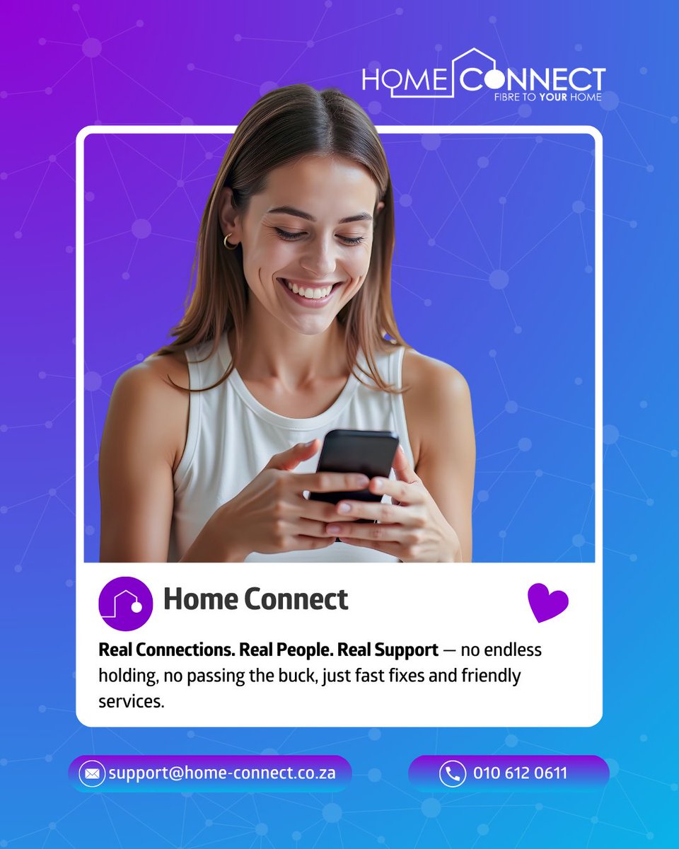 Home-Connect (@cwhomeconnect) on Twitter photo Real Connections, Real People, Real Support.
Speak to our friendly customer care & support agents.
Call 📲010 612 0611
Email 📧support@home-connect.co.za
#HomeConnect #customerservice #support #contactus Real Connections, Real People, Real Support.
Speak to our friendly customer care & support agents.
Call 📲010 612 0611
Email 📧support@home-connect.co.za
#HomeConnect #customerservice #support #contactus