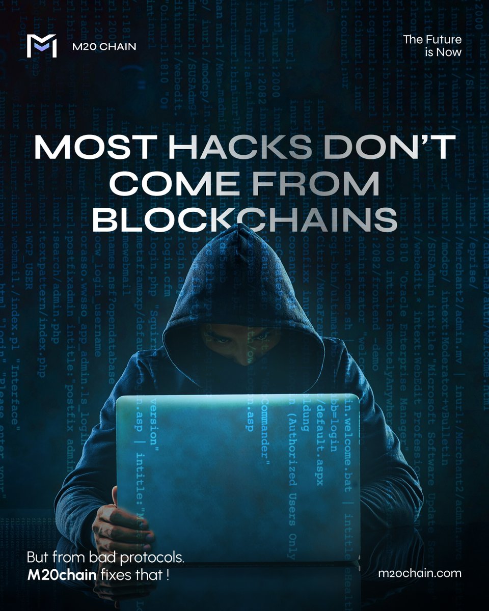 Crypto doesn't mean risk, bad infrastructure does.
M20CHAIN is built to avoid the common flaws : smart contract vulnerabilities, poor audits, and human errors.
🔐 Trust a chain where security is engineered, not assumed.
💬 Heard of a hack before? Share it below.