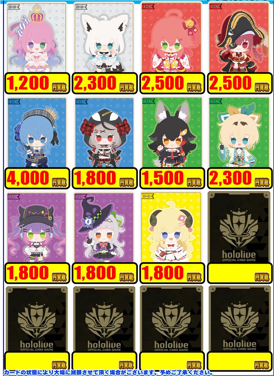ホロカ 買取情報】 SY（スペシャルエール）の買取表を作成いたしました