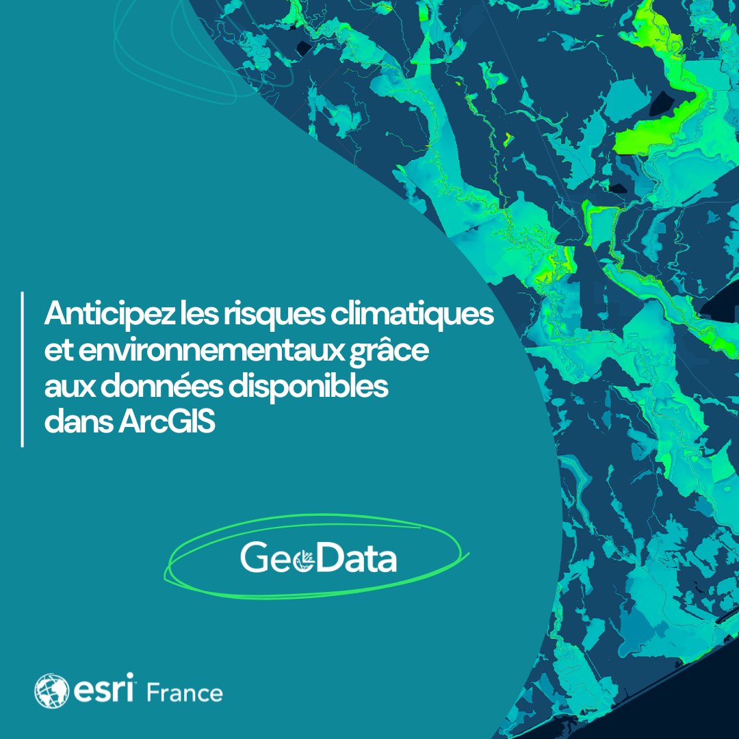 🌍 Anticipez les risques climatiques et environnementaux avec ArcGIS

Le changement climatique impose aux territoires et aux organisations d'agir vite. Dans ArcGIS, accédez à une mine de données prêtes à l’emploi pour :
✔️ Évaluer les impacts du changement climatique
✔️ Modéliser