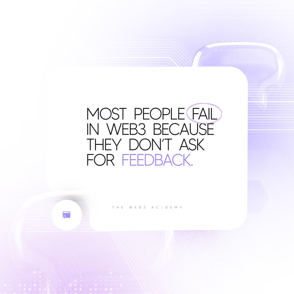 Most people fail in Web3 for one simple reason: they don’t ask for feedback.

They post once.
It flops.
No likes, no replies and they disappear.
But the truth?
That silence is your signal not your stopping point.

Want to grow faster in Web3?
Don’t wait for validation.
Ask