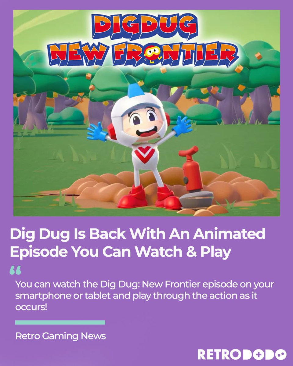 retro_dodo's tweet image. 8-bit gameplay and modern animation in perfect harmony 👇

#bandainamco #digdug