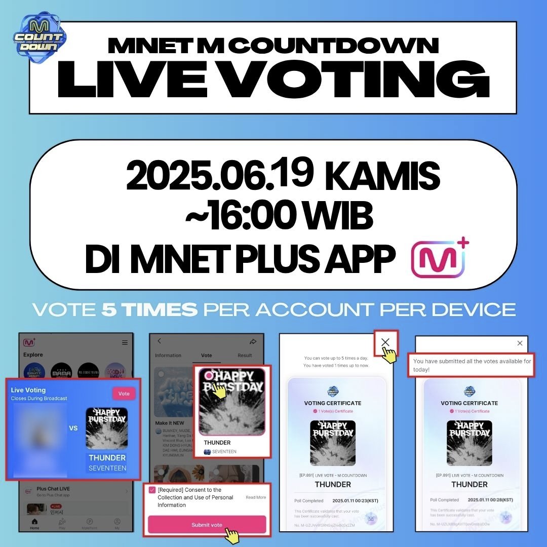17CARATS_INA's tweet photo. [#LIVE_VOTING] MNET live voting udah dimulai ya

 INGAT GUYS, KITA BUTUH GAP YANG GEDE BUAT WIN KALI INI ☺️🤗
🔗:https://t.co/b9lrjySPD0

@pledis_17 #SEVENTEEN #세븐틴
#HAPPY_BURSTDAY #SVT_THUNDER https://t.co/qFoDOZv8rO