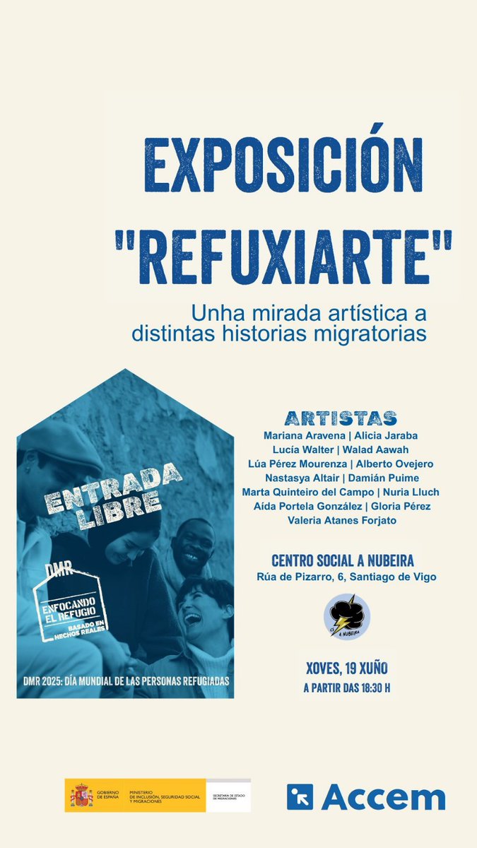 Amnistia_Vigo's tweet photo. A non perder isto de #Accem #Vigo esta tarde no @csanubeira
#Asilo #Migración #Refuxio #DDHH https://t.co/SWHkIroZst