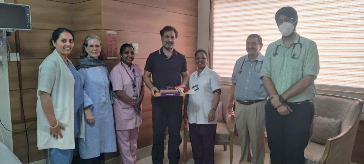 Durgesh Nandan Jha (@durgeshjhatoi) on Twitter photo Leader of Opposition in Lok Sabha Rahul Gandhi visited his mother Sonia Gandhi at Sir Ganga Ram hospital today. Hospital sources said Mrs Gandhi, who had to be admitted after complaints of abdominal infection, is currently stable and likely to be discharged soon <a href="/timesofindia/">The Times Of India</a> Leader of Opposition in Lok Sabha Rahul Gandhi visited his mother Sonia Gandhi at Sir Ganga Ram hospital today. Hospital sources said Mrs Gandhi, who had to be admitted after complaints of abdominal infection, is currently stable and likely to be discharged soon <a href="/timesofindia/">The Times Of India</a>