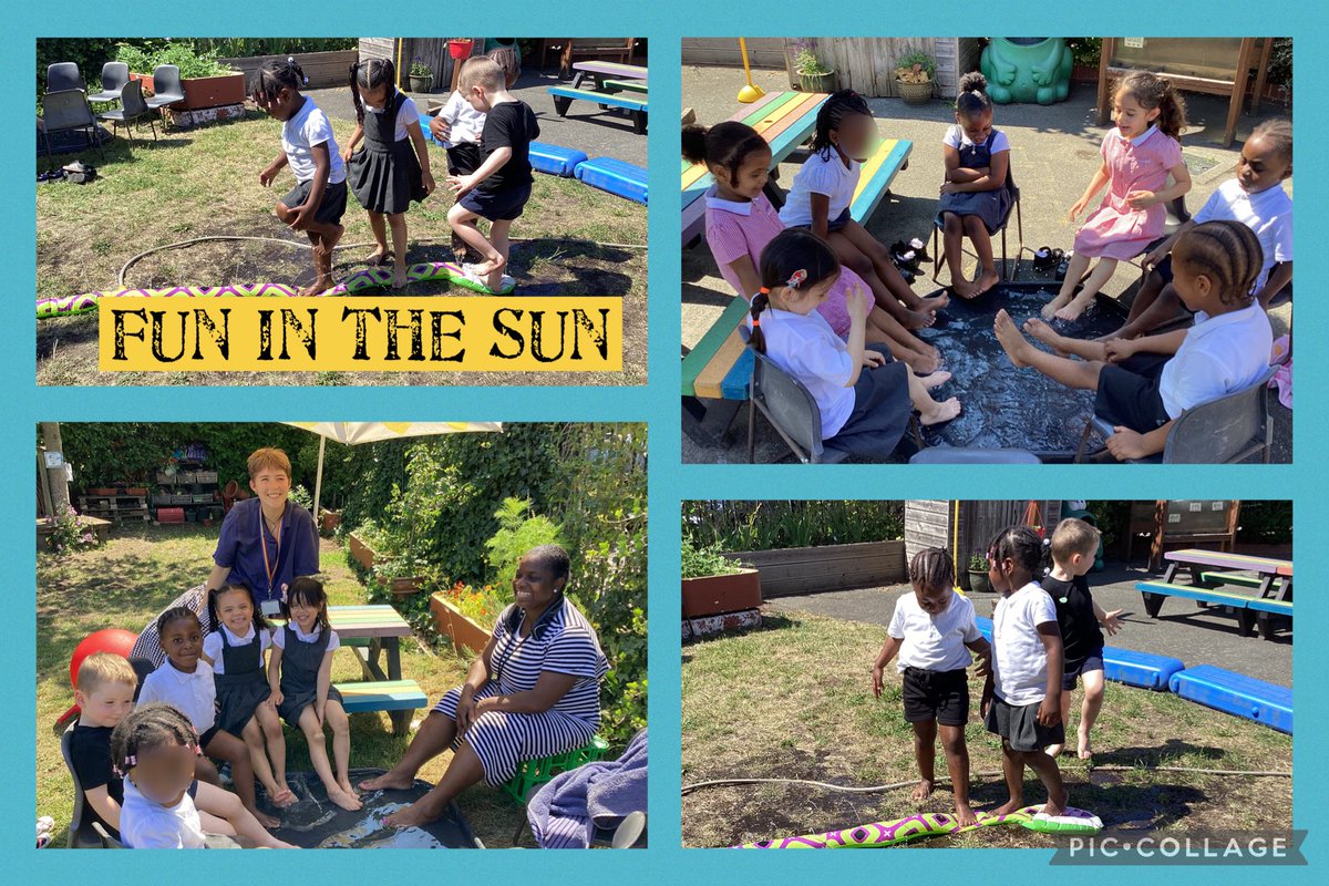 latanya_simms's tweet photo. Fun in the Nursery Garden, trying to keep cool and refreshed during Summer Time! #CRCRightToBeSafe staying in the shade, staying out for a short time, wearing sunscreen, means we can enjoy outside play! @HerbMorrPriSch https://t.co/9VoOHDnRKs