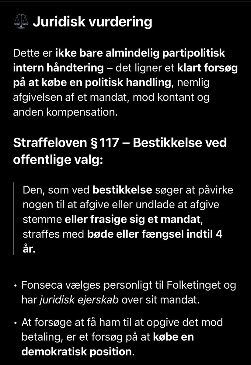 Står <a href="/larsloekke/">Lars Løkke Rasmussen</a> potentielt overfor 4 års fængsel, eller hvordan skal man tolke det at opgive et mandat? 
Ping <a href="/ninapalesabonde/">Nina PB</a>