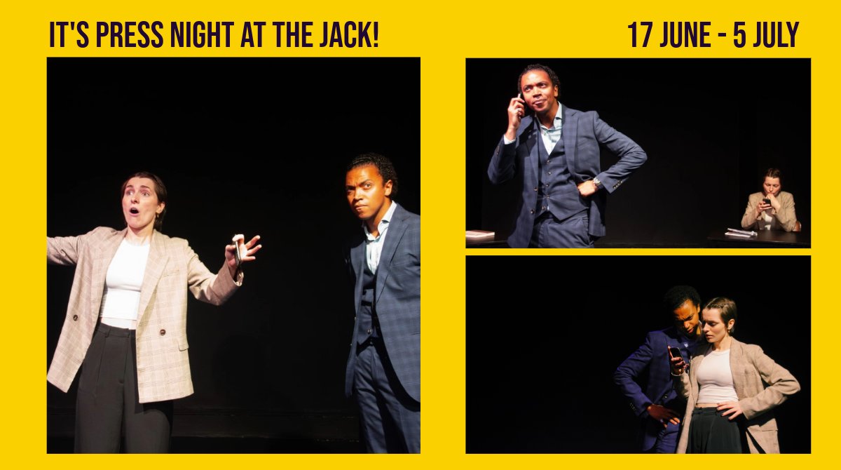 Jack Studio Theatre (@brocjacktheatre) on Twitter photo It’s press night at the Jack!
We look forward to welcoming all the reviewers this week to ‘Press’ by Nathaniel Brimmer-Beller, presented by <a href="/BlackBatUK/">Black Bat Productions</a>
Runs 17 June – 5 July.
📸by Black Bat Productions
Info here: : bit.ly/4hW0kuO It’s press night at the Jack!
We look forward to welcoming all the reviewers this week to ‘Press’ by Nathaniel Brimmer-Beller, presented by <a href="/BlackBatUK/">Black Bat Productions</a>
Runs 17 June – 5 July.
📸by Black Bat Productions
Info here: : bit.ly/4hW0kuO