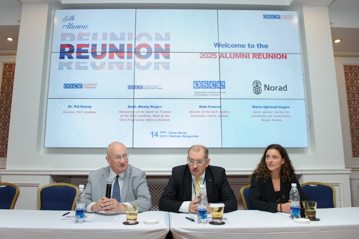 OSCE_Academy's tweet image. ๐On 14-15 June we hosted our 6th Alumni Reunion with overall 150 people: more than 100 graduates, guests, experts, faculty, staff and MA students to strengthen the community and network.
More: tinyurl.com/4yk73624